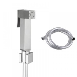 Square Brass Brushed Nickel Toilet Bidet Spray Kit with 1.2m PVC Hose Square Brass Brushed Nickel Toilet Bidet Spray Kit with 1.2m PVC Hose